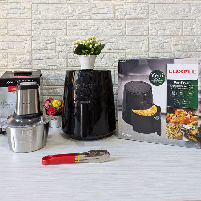 FRITEUSE LUXELL TURKEY + HACHOIR MIDEA ARCODYM + CADEAU باك حصري للمطبخ مقلاة هوائية + مفرمة اللحوم + هدية مجانية 🎁