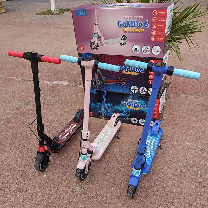 Trottinette Electrique ACE Kids GOKIDS 6 سكوتر كهربائية محمولة مناسبة لجميع الأعمار حتى 18 سنة