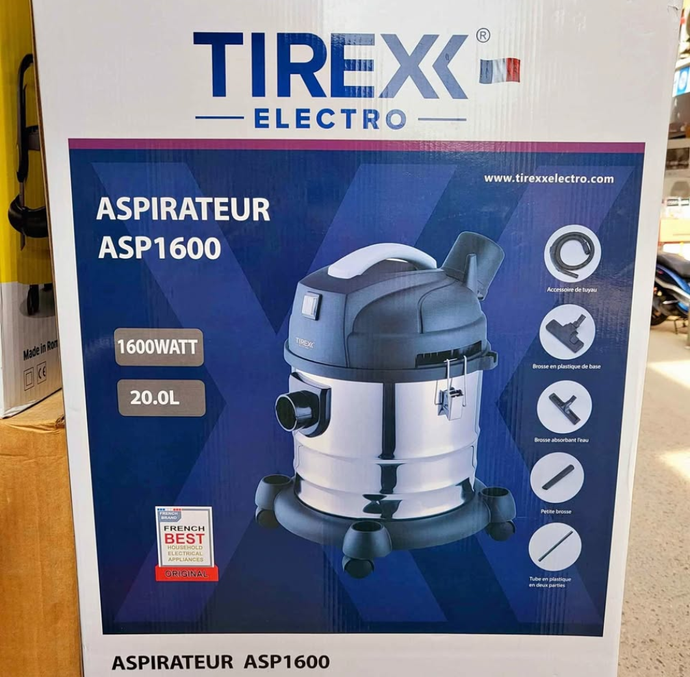 ASPIRATEUR TIREX ELECTRO FRANCAIS 🇫🇷 1600Watt 20Litres مكنسة كهربائية تيراكس الفرنسية