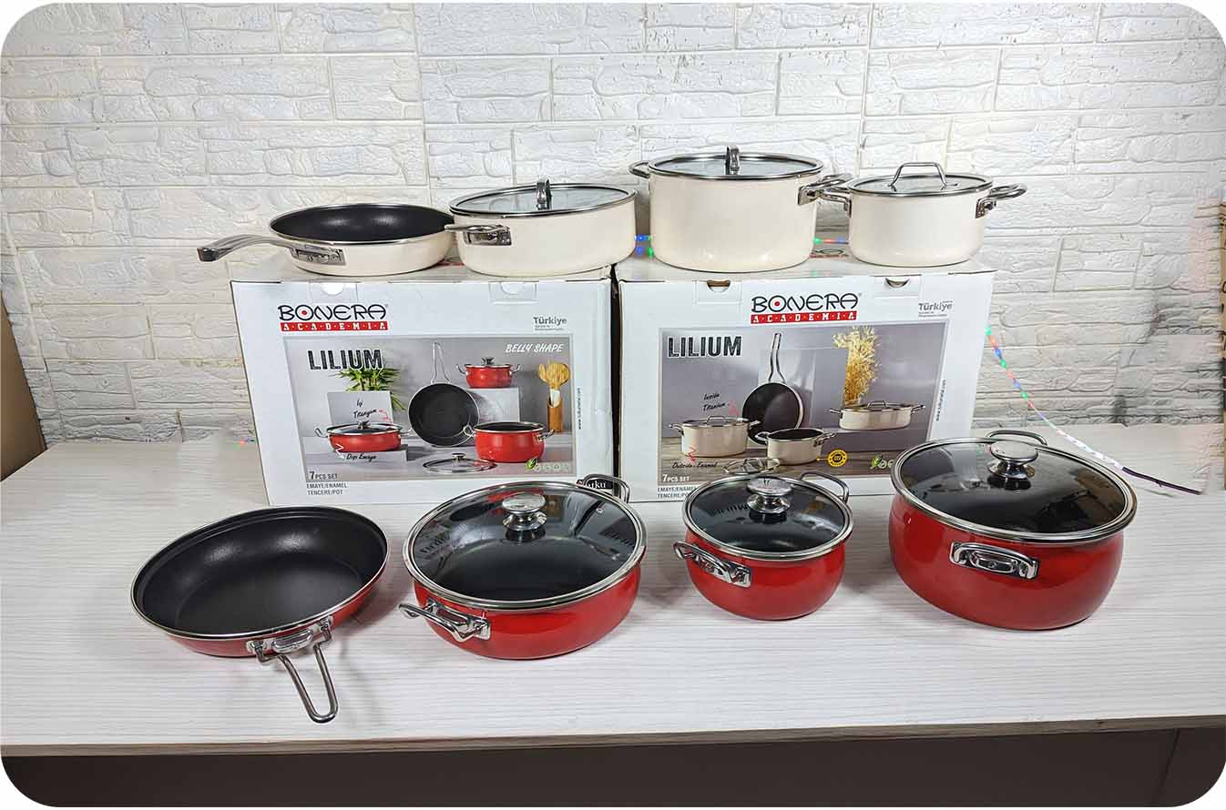 PACK 7 PCS BONERA TITANYUM MADE IN TURKEY 🇹🇷 مجموعة 7 قطع للمطبخ متكاملة صنع تركي بالطابع 🇹🇷
