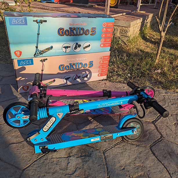 Trotinete Electrique ACE Kid's GOKIDS 5 دراجة كهربائية محمولة للأطفال مناسبة لجميع الأعمار