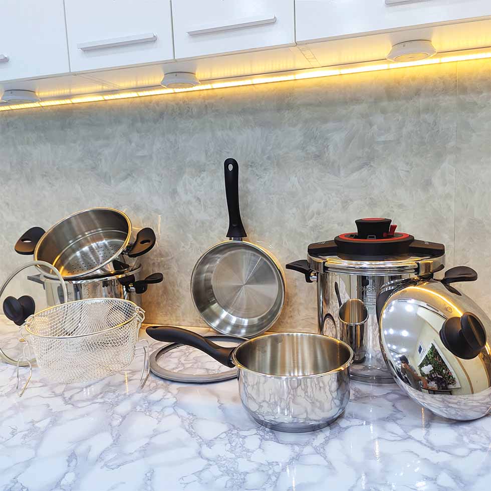 Cocotte BONERA 🇹🇷 10 PCS Inox 18/10 كوكوطة الأصلية التركية بونيرا من الإينوكس مجموعة 10 قطع
