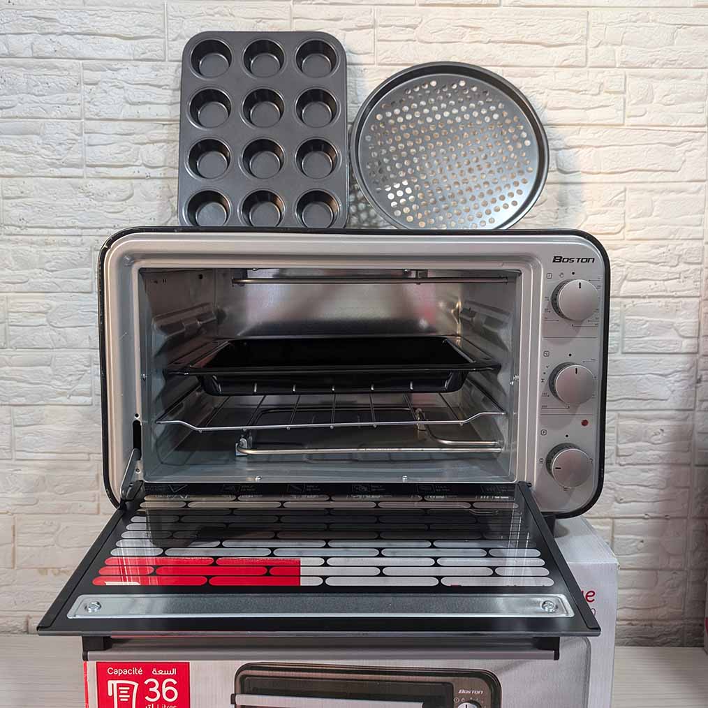 FOUR ELECTRIQUE BOSTON 36L 1420W فرن كهربائي من العلامة بوسطن 36 لتر و بقوة 1420 واط + 2 هدايا باطل و ضمان متوفر