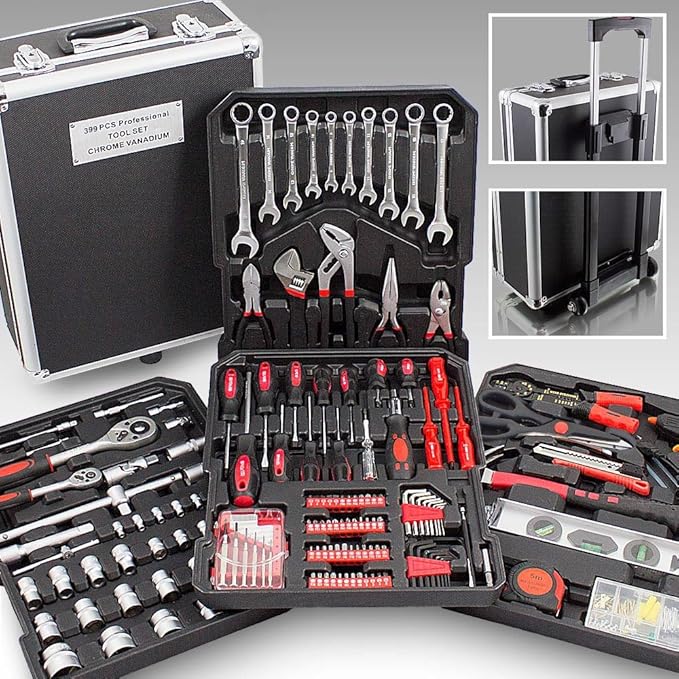 CAISSE A OUTIL 399 PIECES حقيبة معدات للصيانة مكونة من 399 قطعة