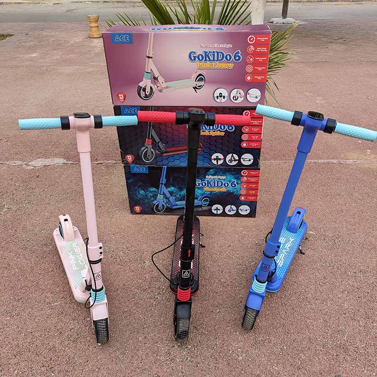 Trottinette Electrique ACE Kids GOKIDS 6 سكوتر كهربائية محمولة مناسبة لجميع الأعمار حتى 18 سنة