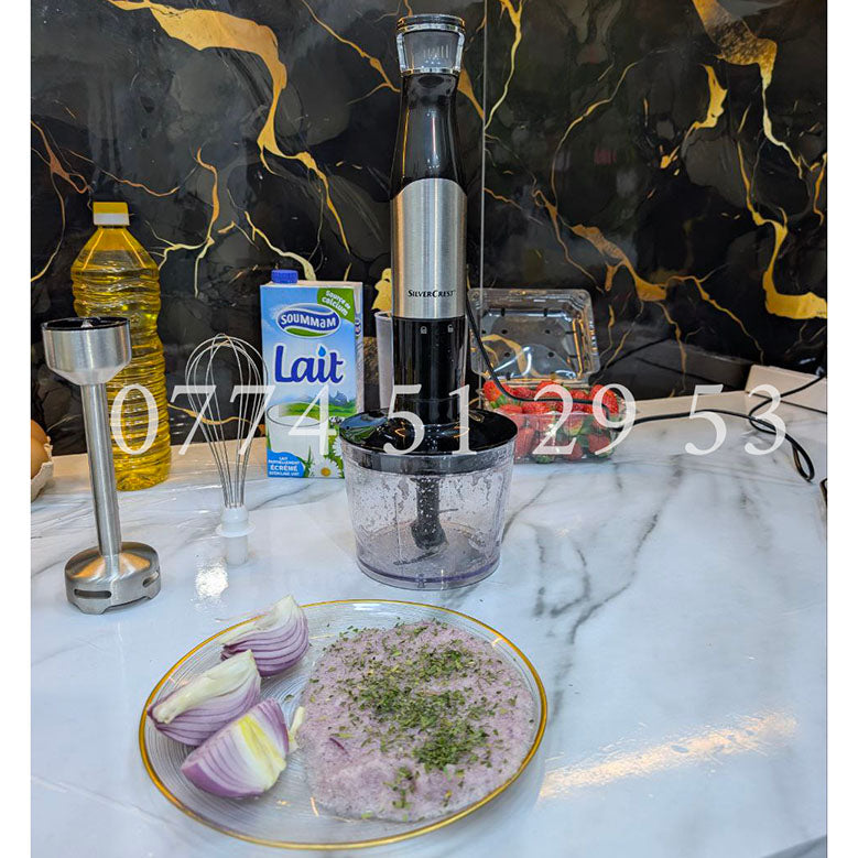 BRAS MIXEUR SILVER CREST 6 EN 1 1000 WATT 5 VITESSE (104) خلاط واحد متعدد الخدمات ب 6 وظائف بقوة 1000 واط