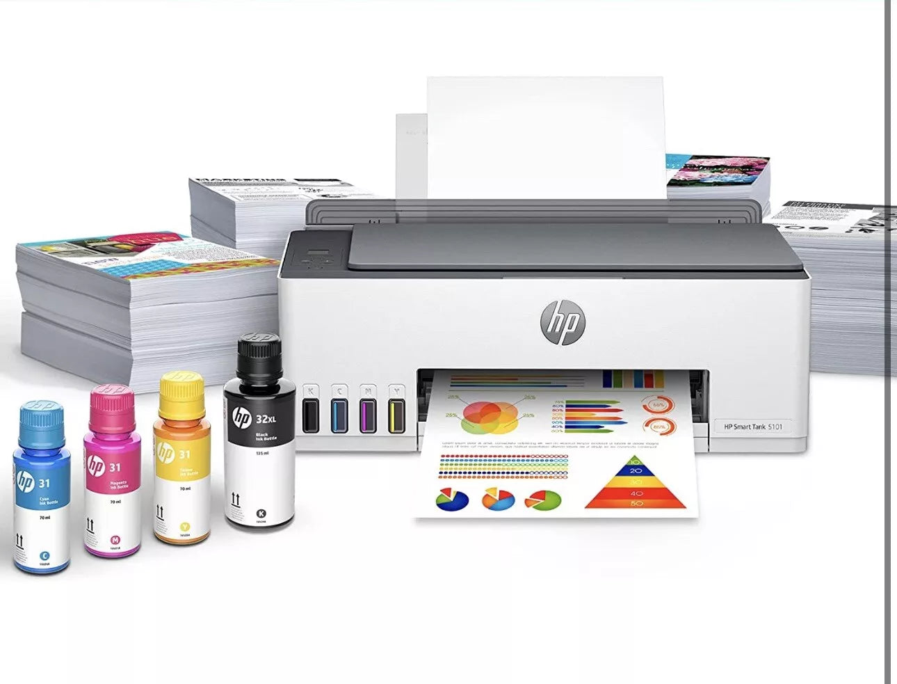 Imprimante HP SMART 520 multifunction 3en 1 (impression, scanner, photocopies) réservoir + 2 cadeaux gratuit