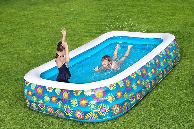 Piscine Gonflable Aquarium Bestway حوض سباحة حجم عائلي + 4 هدايا مجانية