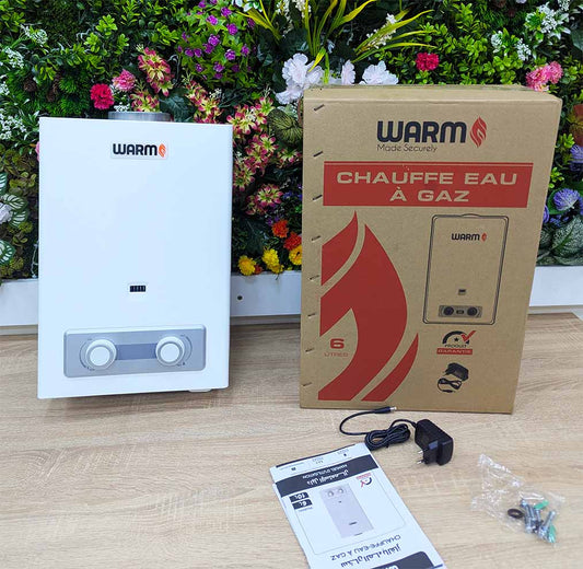 CHAUFFE EAU A GAZ WARM 6Litres سخان الماء بالغاز للإستخدام اليومي في المنزل و الحمامات