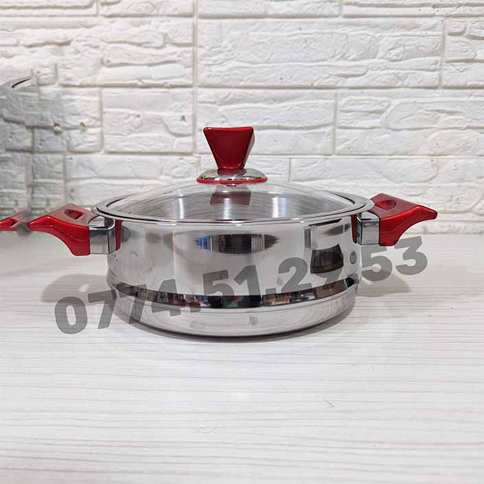 Serie cocotte 10 Pcs 5/7Litre Hascevher INOX 18/10 باك كوكوطة  10 قطع 5 + 7 لتر من العلامةالتركية الأصلية + هدية مجانية