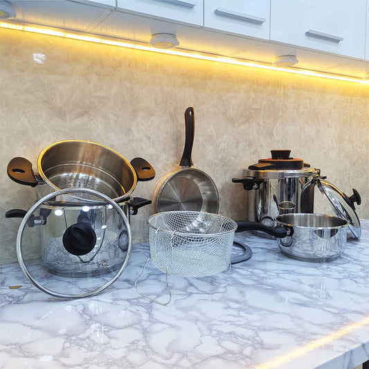 Cocotte BONERA 🇹🇷 10 PCS Inox 18/10 كوكوطة الأصلية التركية بونيرا من الإينوكس مجموعة 10 قطع