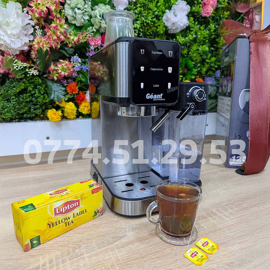 ماكنة الإسبرسو المنزلية ☕️ 7 في 1 بقوة 1350 واط مع عصا تبخير للحليب Machine à café Espresso Géant