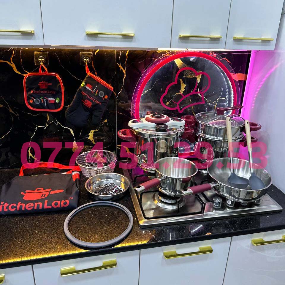 (R) PACK COCOTTE MINUTE 16 PCS KITCHEN LAB 100% INOX 18/10  (116) طقم المطبخ الفخم 16 قطعة من الأنوكس