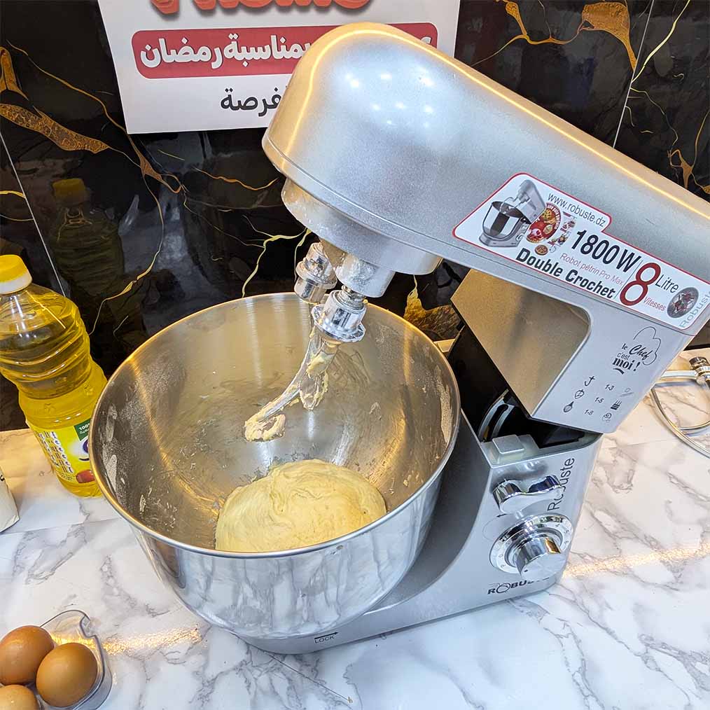 Pétrin ROBUSTE PRO MAX Double Crochet 8L - 1800W - 4kg عجانة متعددة الوظائف أداء و جودة و تصميم