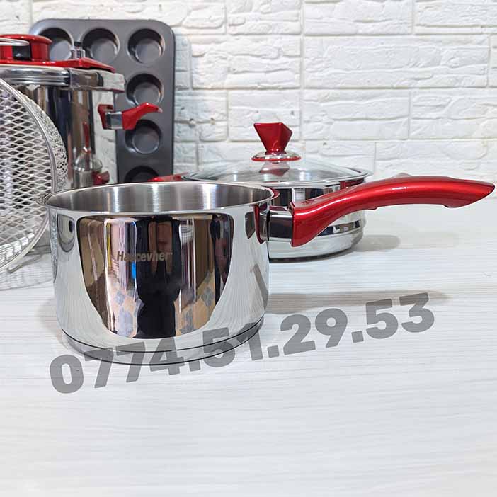 Serie cocotte 10 Pcs 5/7Litre Hascevher INOX 18/10 باك كوكوطة  10 قطع 5 + 7 لتر من العلامةالتركية الأصلية + هدية مجانية