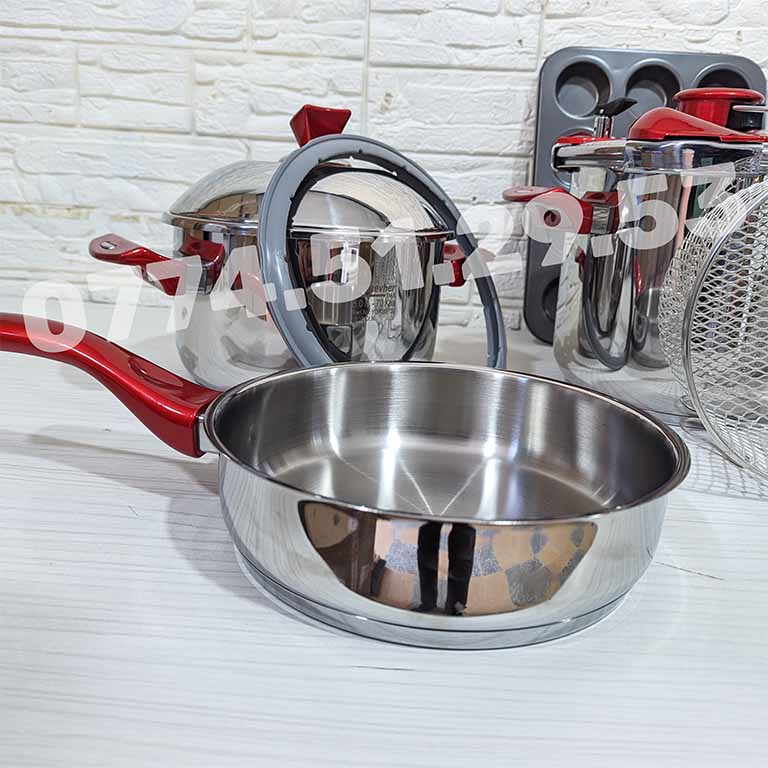 Serie cocotte 10 Pcs 5/7Litre Hascevher INOX 18/10 باك كوكوطة  10 قطع 5 + 7 لتر من العلامةالتركية الأصلية + هدية مجانية