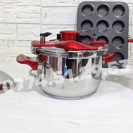 Serie cocotte 10 Pcs 5/7Litre Hascevher INOX 18/10 باك كوكوطة  10 قطع 5 + 7 لتر من العلامةالتركية الأصلية + هدية مجانية