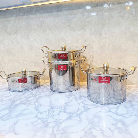 Serie DELUX 4 PIECES INOX 18/10 طقم إينوكس 4 قطع فخمة