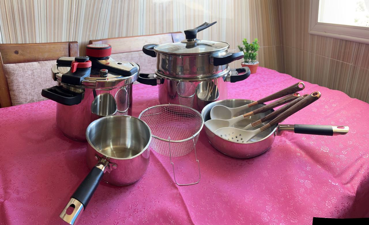 ✅✨ PACK COCOTTE KITCHEN STAR – 14 PCS ✨طقم كوكوط 14 قطعة إينوكس 18/10