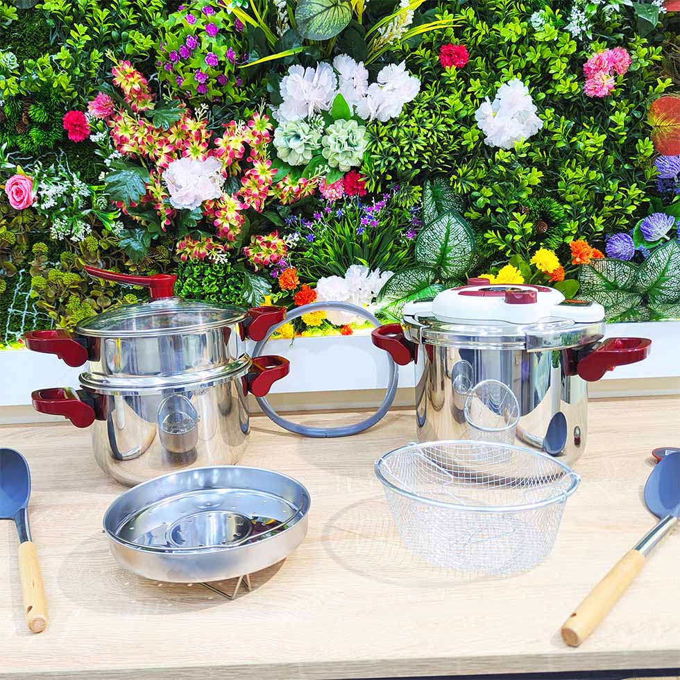 Cocotte Minute KITCHEN LAB 11 PCS Inox 18/10 كوكوطة الأصلية كيتشان لاب من الإينوكس مجموعة 11 قطعة 7+5 لتر
