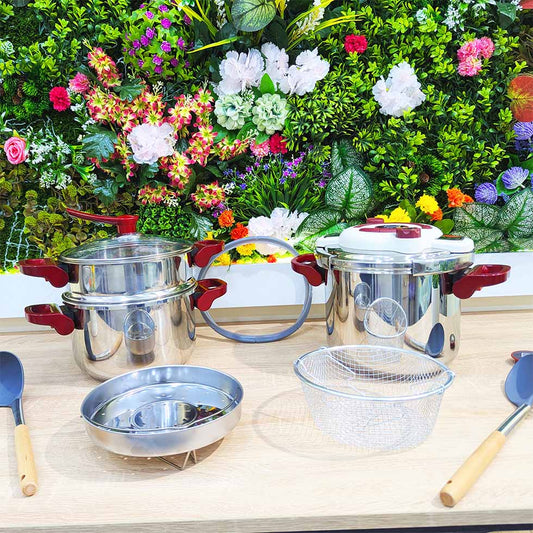 Cocotte Minute KITCHEN LAB 11 PCS Inox 18/10 كوكوطة الأصلية كيتشان لاب من الإينوكس مجموعة 11 قطعة 7+5 لتر