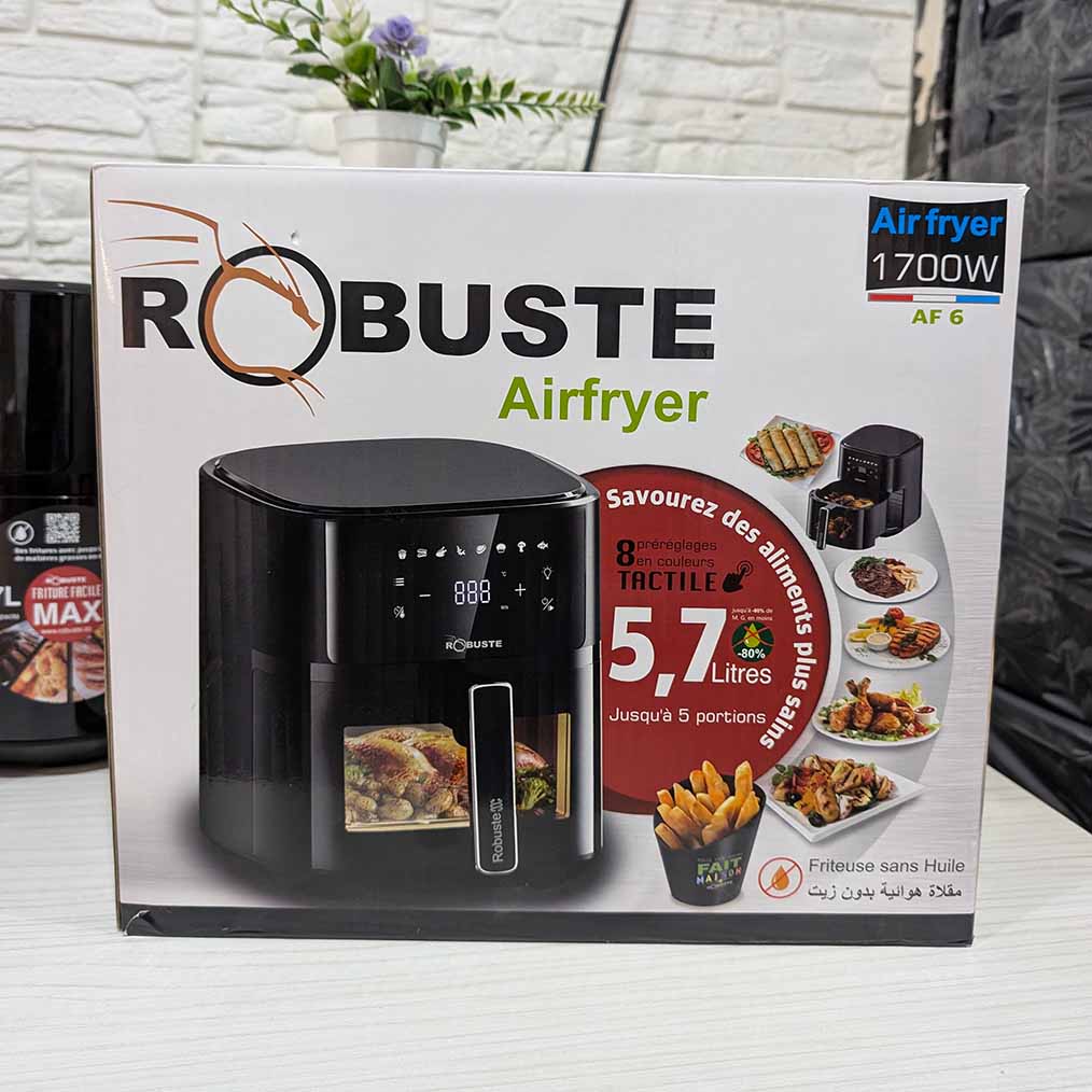 Friteuse Air Fryer sans huile 5.7L 1700W ROBUSTE تخفيضات على المقلاة الهوائية المناسبة للعائلات الكبيرة و الصغيرة