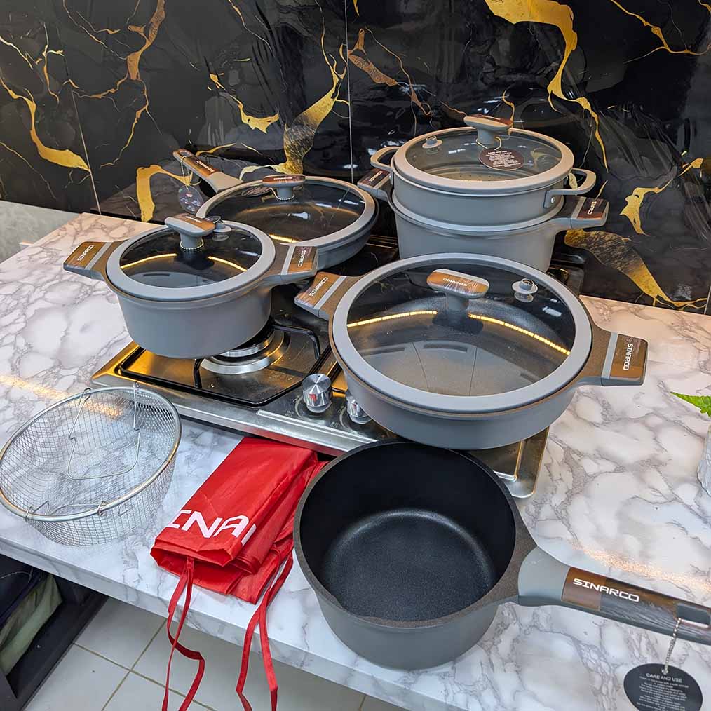 SERIE CUISINE SINARCO 12 PCS GRANITE 100% ALIMENTAIRE (091) من أجود الطقوم و أنواع القرانيت🔥