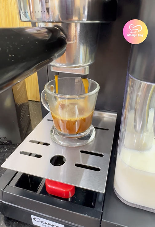 ماكنة الإسبرسو المنزلية ☕️ 7 في 1 بقوة 1350 واط مع عصا تبخير للحليب Machine à café Espresso Conti Global