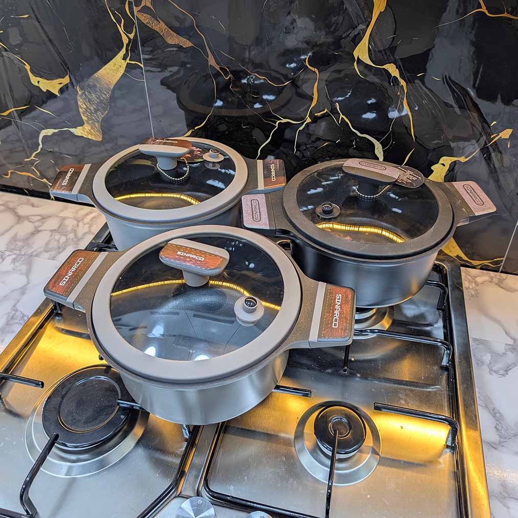 SERIE CUISINE SINARCO 12 PCS GRANITE 100% ALIMENTAIRE (091) من أجود الطقوم و أنواع القرانيت🔥