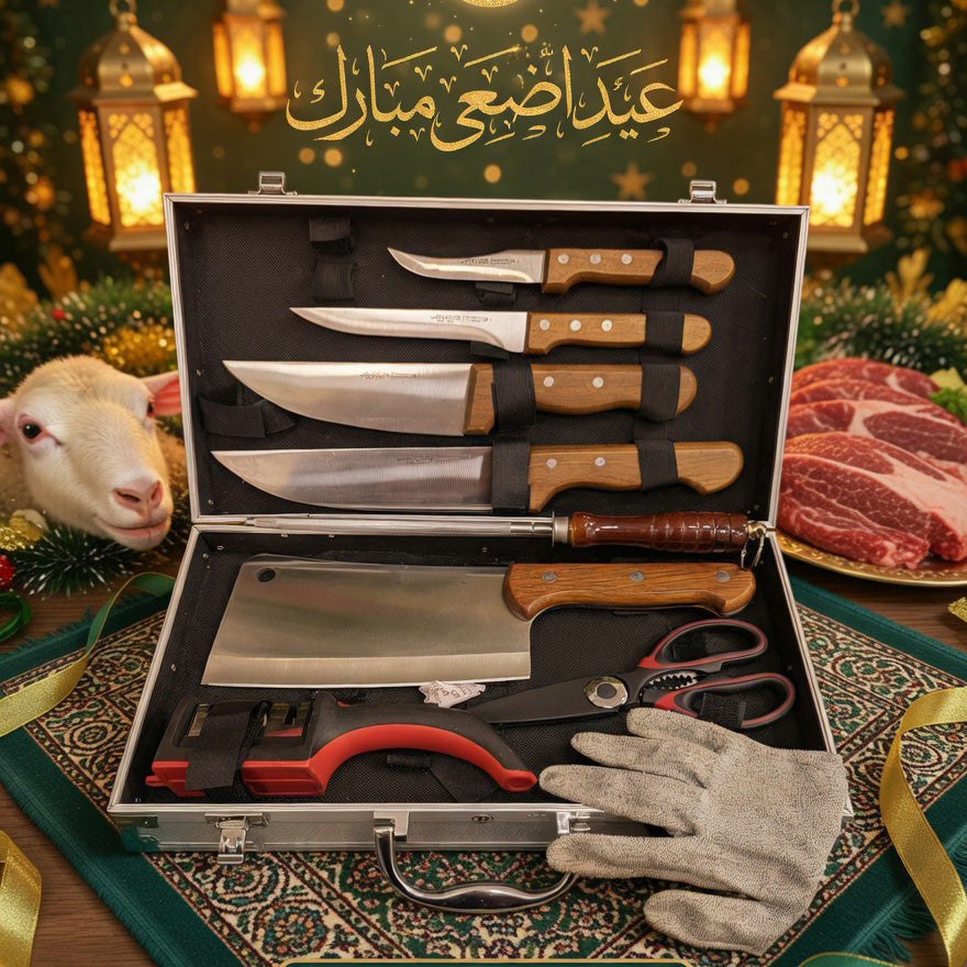 (R) PACK AID 10 PIECES + 2 CADEAUX (107) عرض عيد الأضحى حقيبة سكاكين 10 قطع + 2 هدايا مجانية