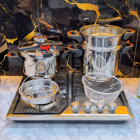 SERIE COCOTTE MINUTE UNIPRO 8 PCS 18/10 INOX 100% ALIMENTAIRE جودة فخمة و أداء قوي لمطبخك 🔥