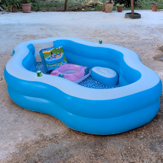 PISCINE BESTWAY JACUZZI 2 CHAISES مسبح حجم كبير عائلي شكل جاكوزي ب 2 كراسي + 3 هدايا مجانية
