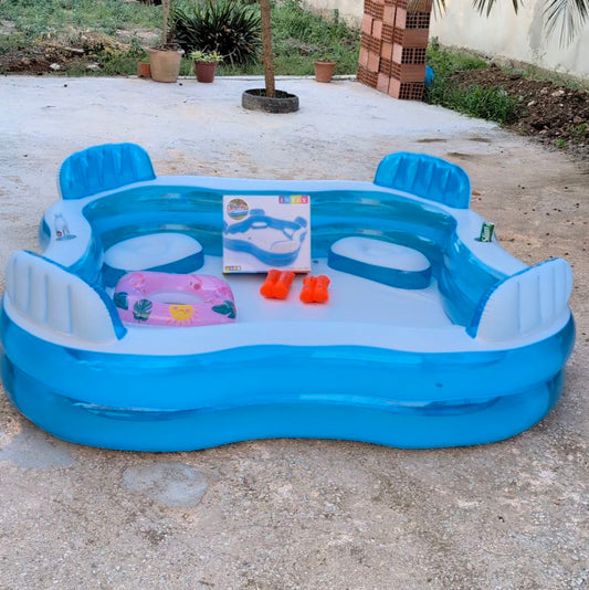 PISCINE INTEX 4 CHAISES  مسبح حجم كبير للأطفال و للعائلة + 2 هدايا مجانية